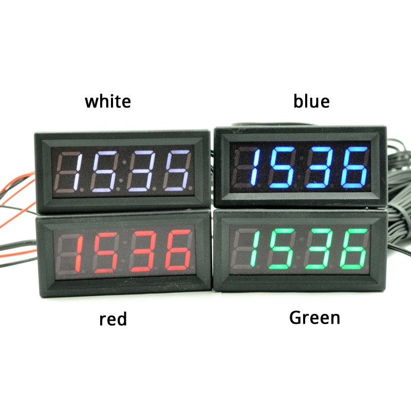 

0,56 "цифровой вольтметр 5 ~ 60 в, температурные часы DIY для автоматического использования с зеленым цветом, двойной температурой, 1,5 м + 3 м