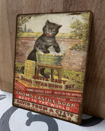 

Металлическая табличка Vintage Laundry Cat Advert