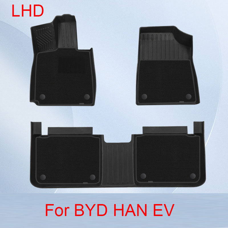 

Автомобильные коврики для BYD HAN EV DMi 2023, коврик в багажник, водонепроницаемая нескользящая подставка для ног, полностью объемный автомобильный аксессуар с левым рулем