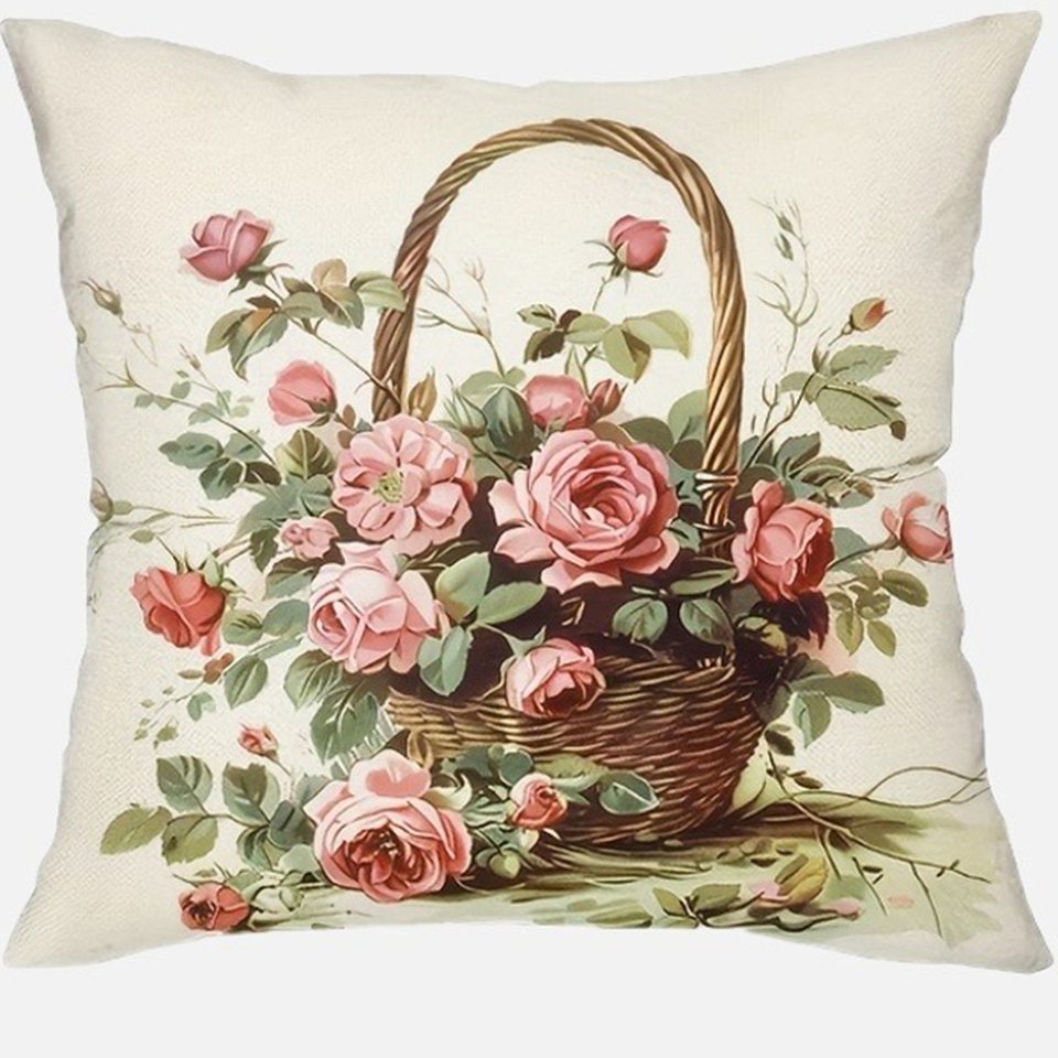 

Декоративная наволочка Country flower bicycle полиэстер велюр 40x40 см