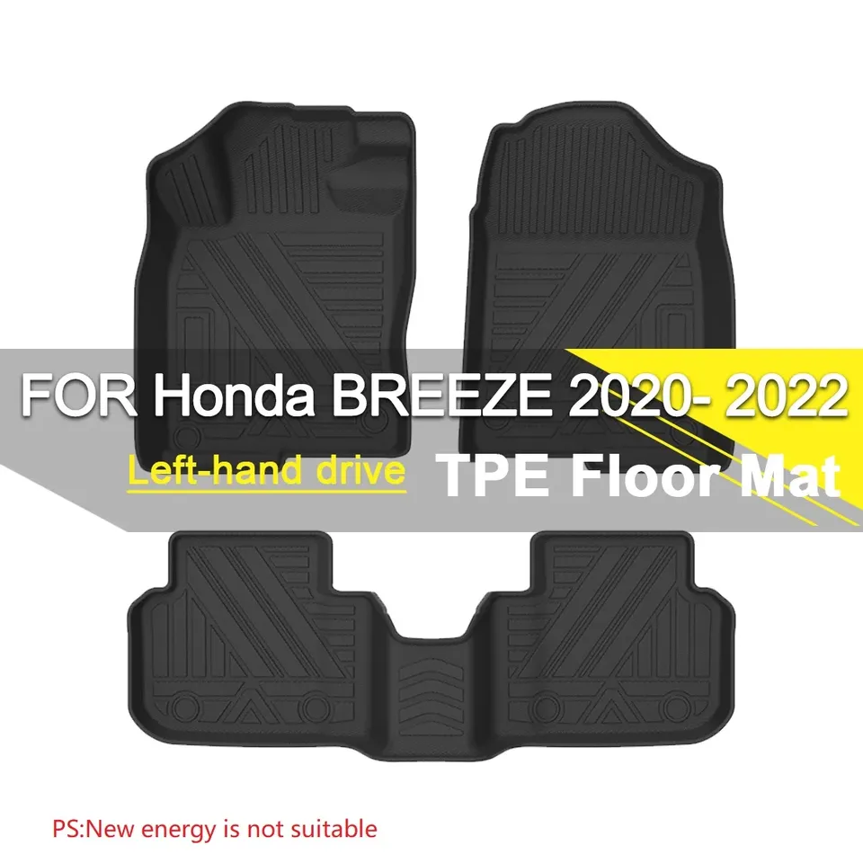 

Автомобильный коврик для Honda BREEZE 2020-2022, резиновый водонепроницаемый нескользящий коврик из ТПЭ, полностью окруженный, ремонт с левым рулем