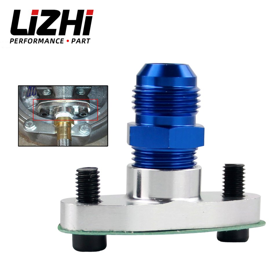

LIZHI RACING - 1/2 NPT Женский алюминиевый слив масла турбо-фланец T3 T4 T04 GT40 GT55 + NPT 1/2 TO10AN клеш фитинг