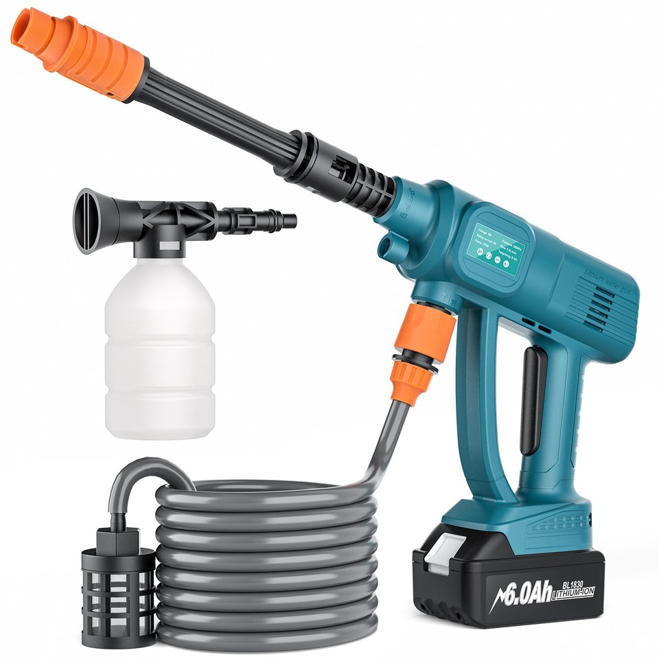 

Nananuu Беспроводная мойка высокого давления для Makita BL1830 Батарея 18 В Легкая аккумуляторная мойка автомойки