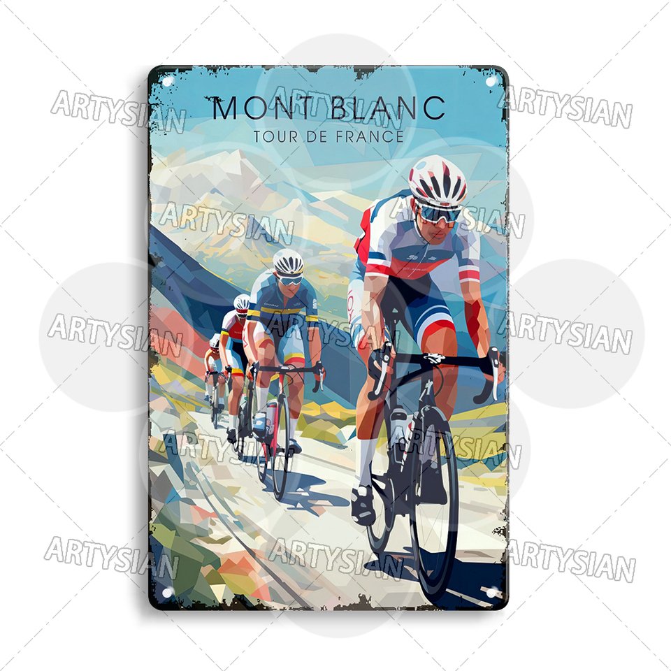 

Металлический знак Tour de France Cycling Alpe d'Huez Mont Ventoux Le Jura Auvergne Mont Blanc Champs-Élysées Col du Tourmalet NICE