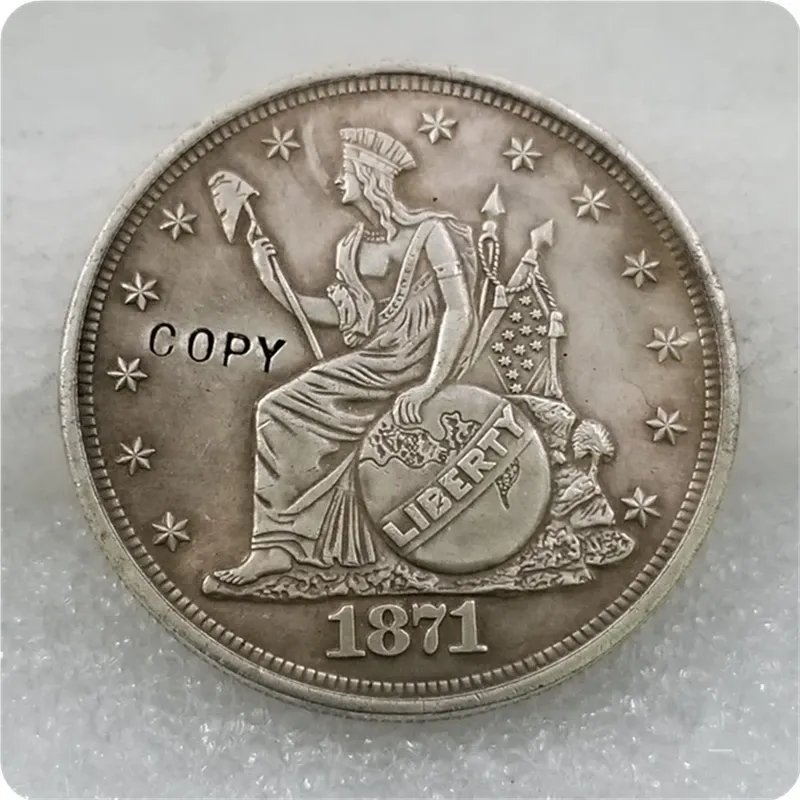 

США 1870,1871 Индийский головной убор с узорами в виде доллара, карманные монеты с COPYChallenge, рождественские подарки