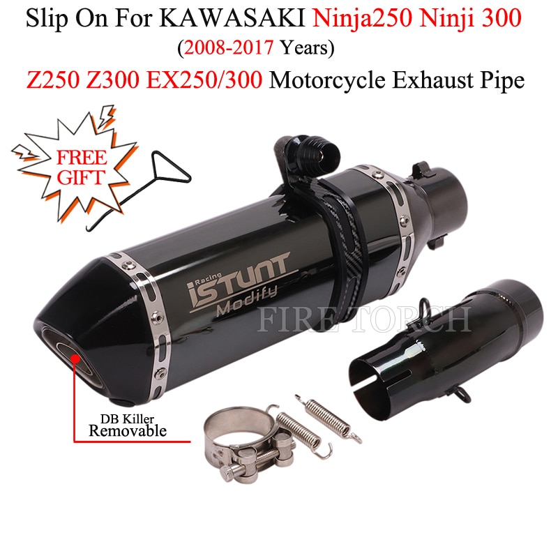 

Слипоны для Kawasaki Ninja 250 Ninja 300 Z250 Z300 EX250 модифицированный глушитель выхлопной трубы для мотоцикла среднего звена дБ убийца