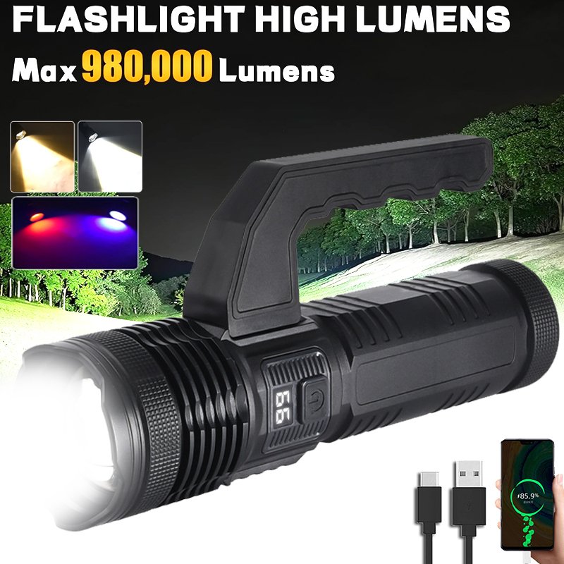 

USB-фонарь Heinast 8 режимов черного цвета
