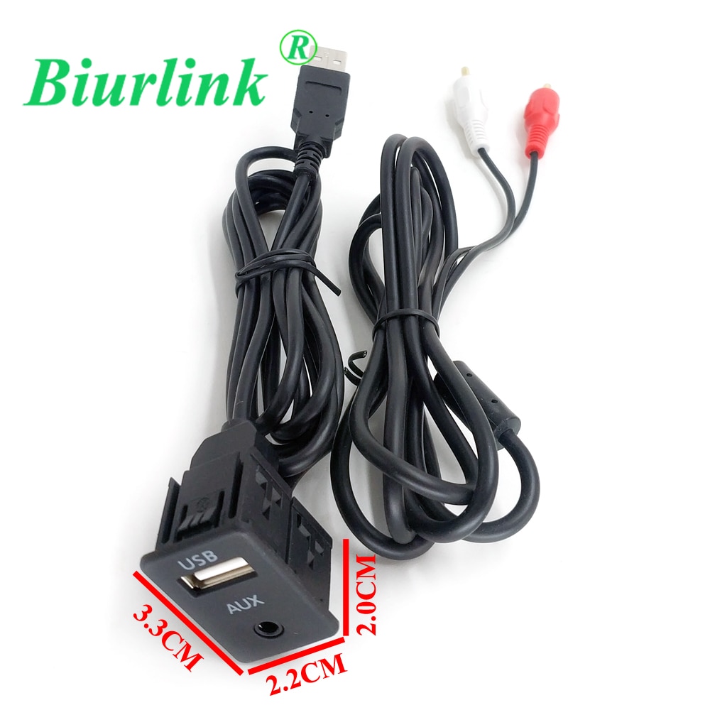 

Biurlink Универсальный автомобильный аудио 3,5 мм 2RCA AUX USB Мужской адаптер для скрытого монтажа на приборной панели для Toyota, Volkswagen, Peugeot, BMW