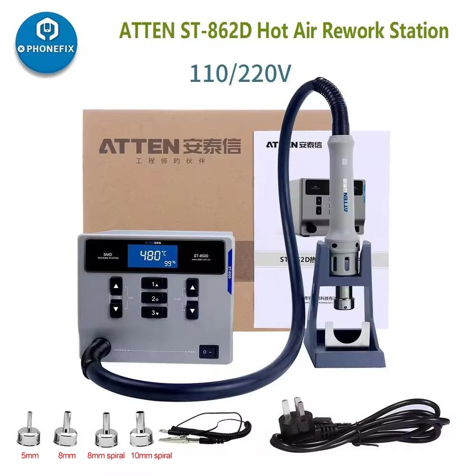 

PHONEFIX ATTEN ST-862D паяльная станция горячим воздухом 1000W