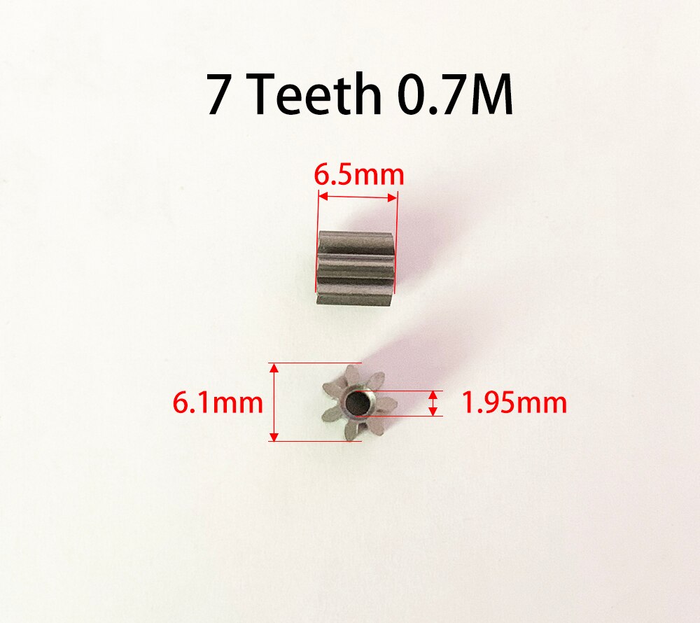 

7т, 0,7 м, маленький зубчатый OD = 6,1 мм, 7-зубчатая зубчатая шестерня, детали для игрушечного двигателя, аксессуар 72A