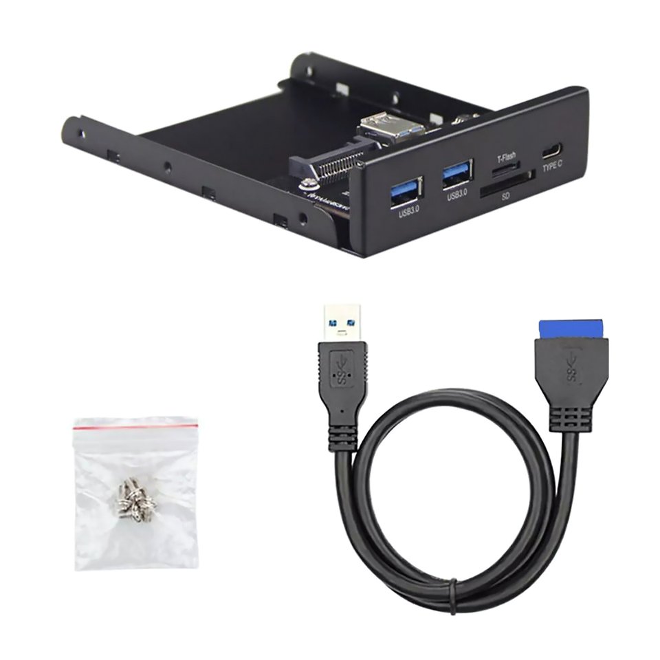 

USB 3.0 Micro SD/TF Flash 3.5 Внутренний кард-ридер USB-C Тип-C Передняя панель Двойной порт USB 3.0 Дискета-концентратор для 3,5-дюймового открытого места