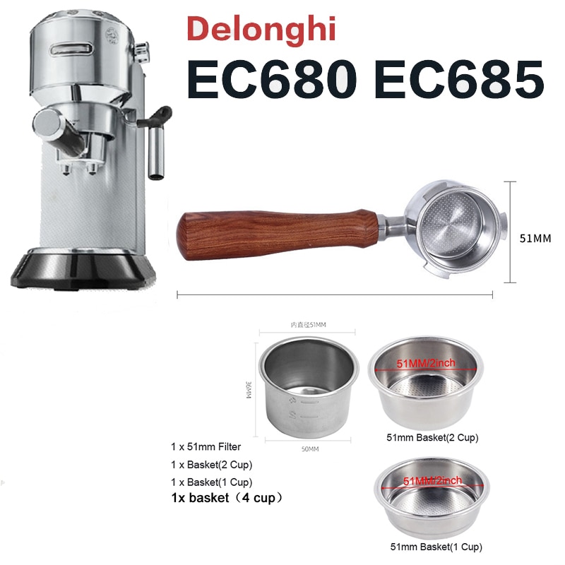 

Бездонный портафильтр для Delonghi EC680 EC685 из нержавеющей стали