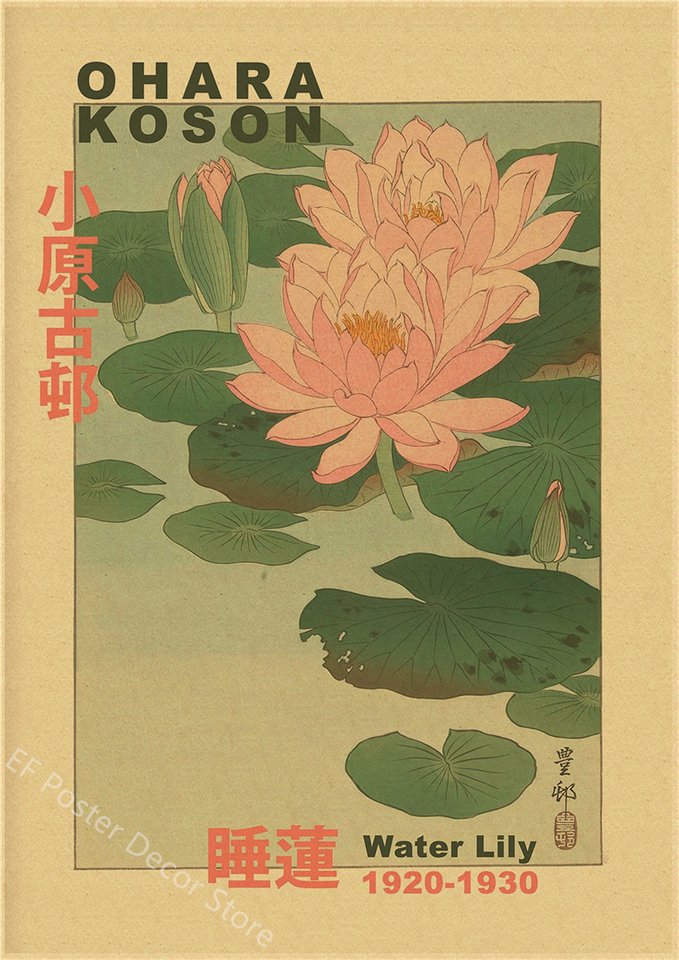 

Винтажный постер Hokusai Ohara Koson А4/А3