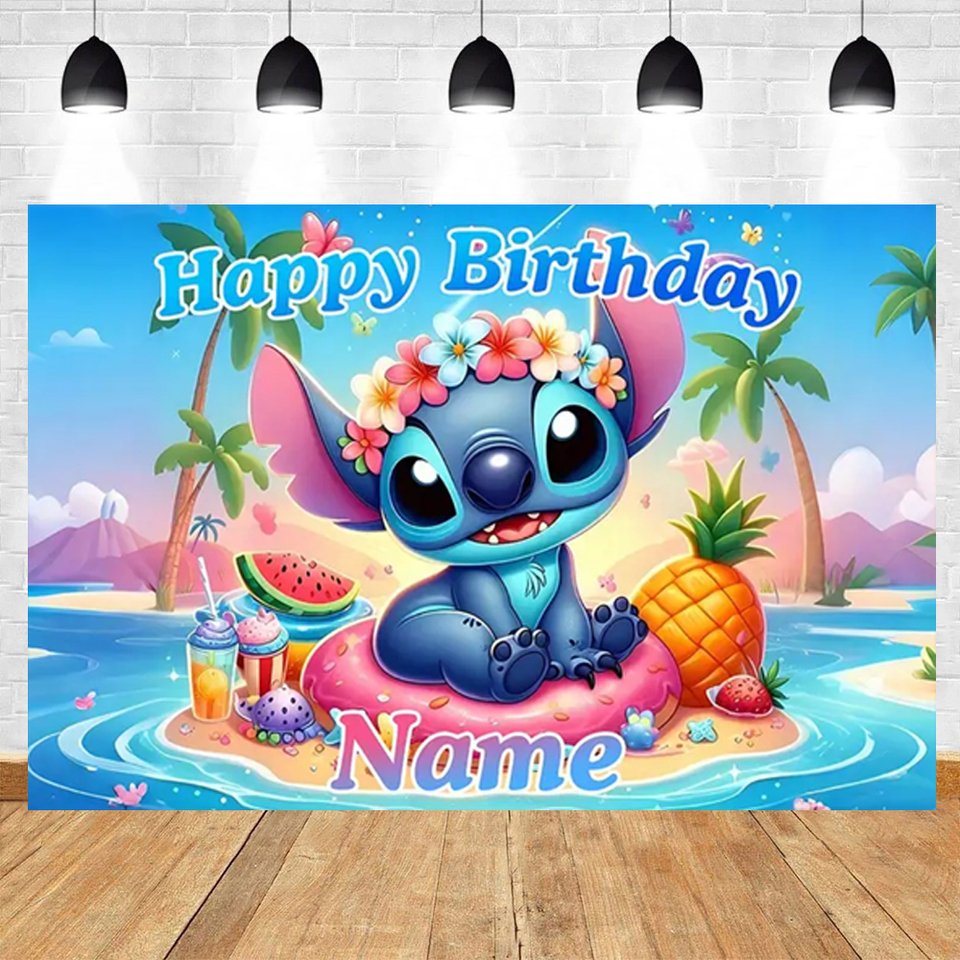 

Виниловый фон для фото Miniso Лilo & Stitch