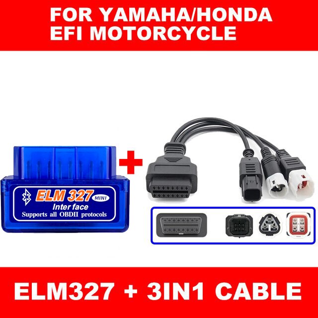 

ELM327 Mini Bluetooth + EFI мотоциклетный OBD2 кабель Android OBD сканер для Harley SUZUKI для Yamaha для Kawasaki