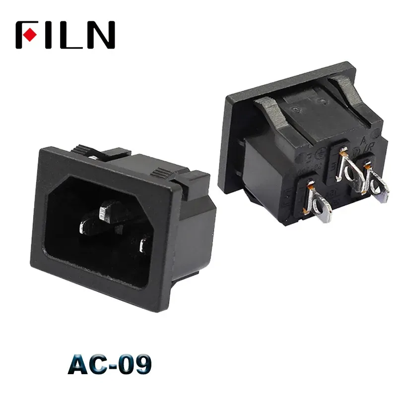 

Электрическая розетка FILN IEC320 3-контактная красная 250В