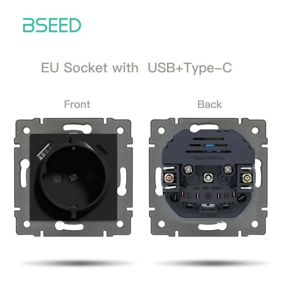 

Розетка BSEED EU с USB Type-C