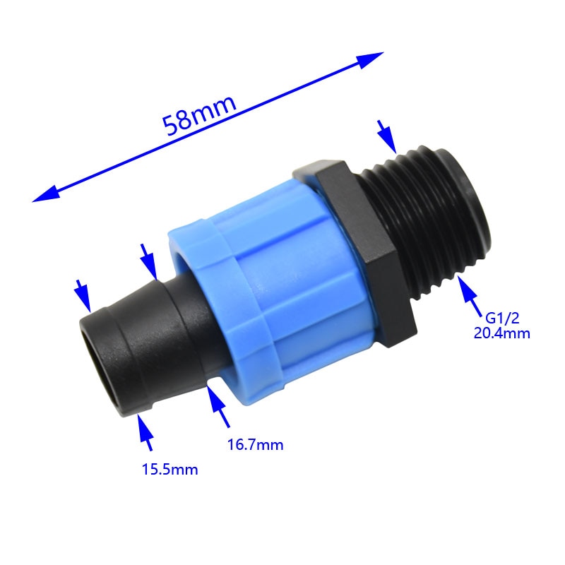 

Соединитель для капельной ленты ZWDZJL, 1/2", 16 мм, 4 шт.