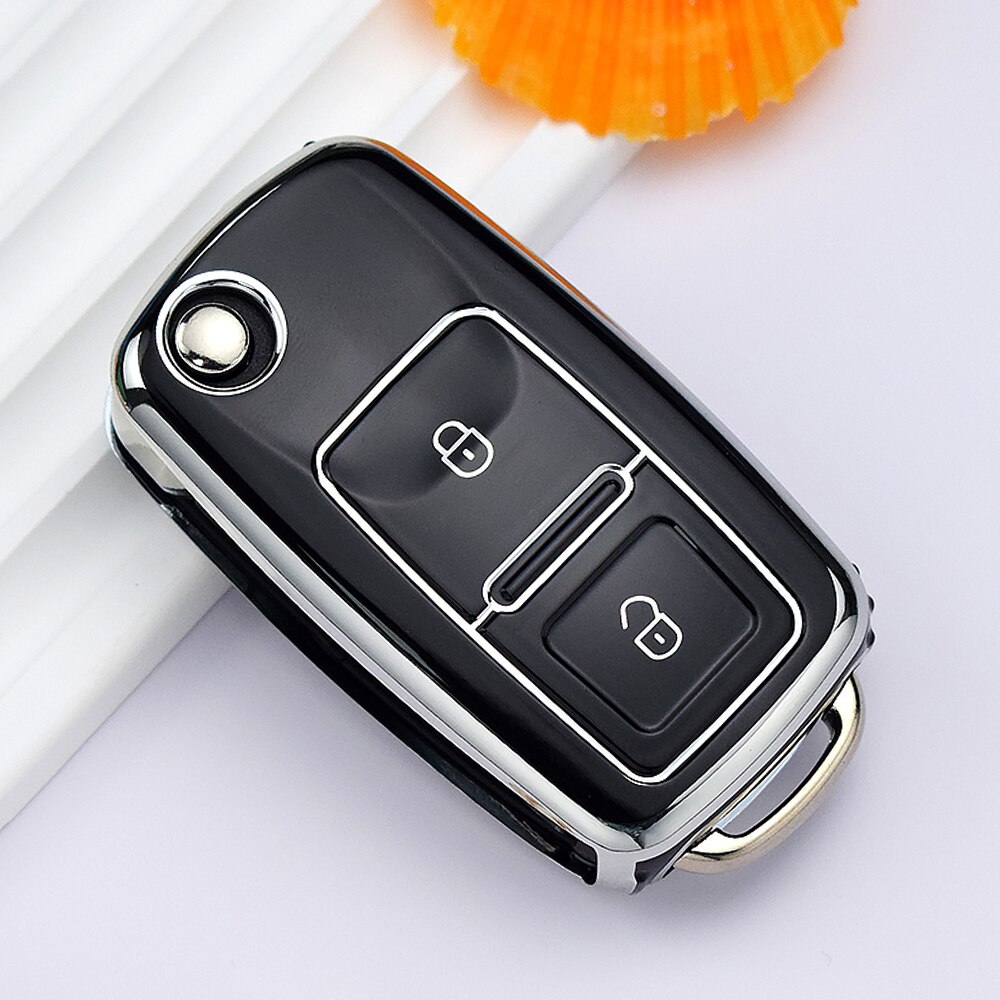 

Для VW Volkswagen Golf 4 5 6 MK4 Bora Jetta Passat Polo Bora Touran Skoda Seat 2 кнопки Чехол для автомобильного ключа из ТПУ Чехол-брелок