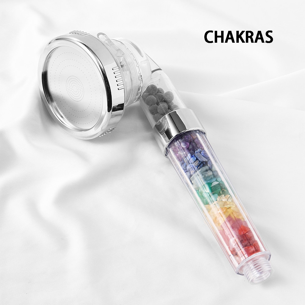 

Насадка для душа Seven Chakra Gravels, насадка для душа, аметист, драгоценный камень, водосберегающий, отрицательный фильтр, аксессуары для ванной комнаты
