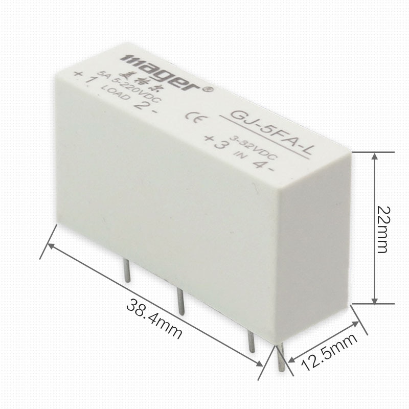 

Tвердотельное реле Mager SSR DIP DC-DC GJ-5FA-L 5А 24В