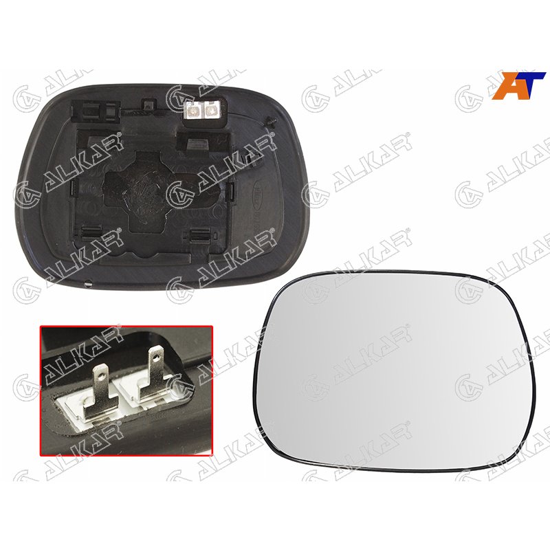 

Зеркальный элемент левый для Toyota Rav4 (Тойота Рав 4) 2000-2006 ALKAR 6431993, Зеркальные элементы Кузовные запчасти