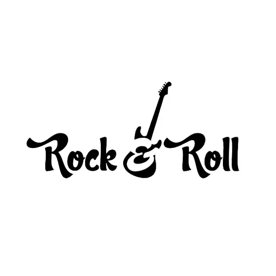 

Rock N-Roll гитара музыкальная студия крутая виниловая черная/серебряная Автомобильная наклейка 12,8 см * 5,8 см