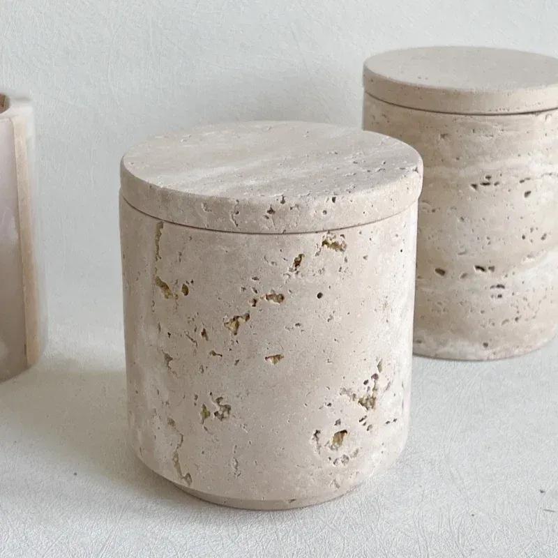 

Wabi-sabi банки для хранения из травертина Стонекокк