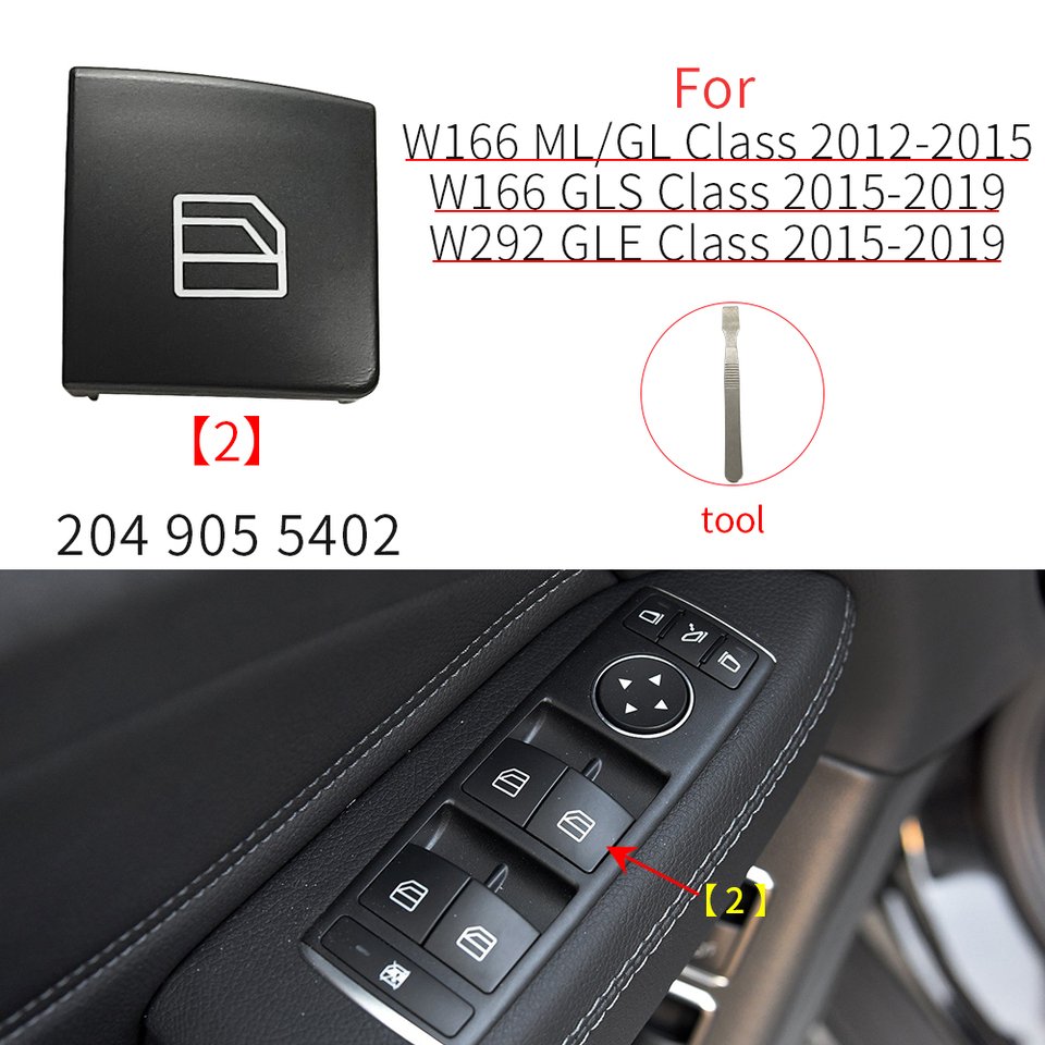 

Крышка кнопки переключателя стеклоподъемника для Mercedes W166 W292 для Benz ML GL GLE GLS Class 2012-2019 ML300 GL350 GLE400 GLS450