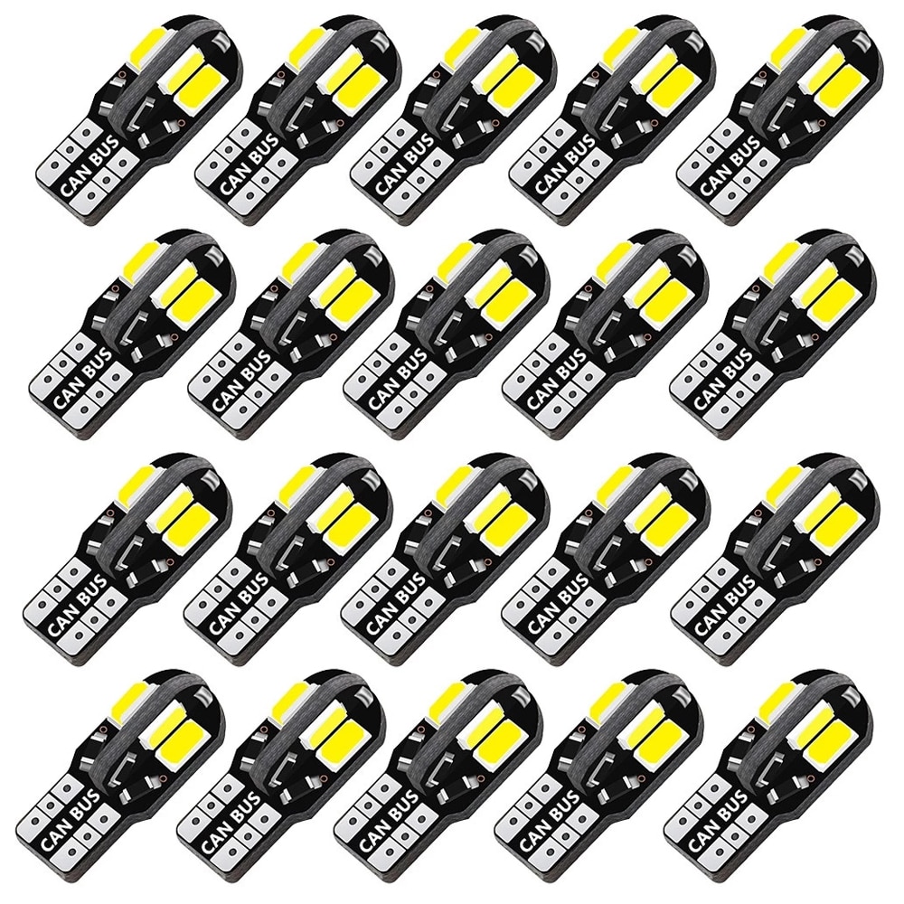 

10/20 Шт. W5W T10 Светодиодные Автомобильные Лампы 5730 8SMD Canbus 12 В 6000 К 194 168 Универсальные Купольные Парковочные О...