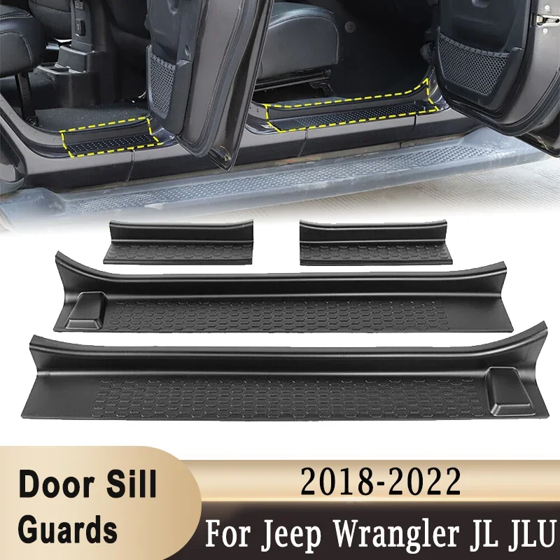 

Аксессуары для Jeep Wrangler JL JLU 2018-2021 Гладиатор JT 2020-2022 4-дверные черные резиновые защитные накладки для входной двери