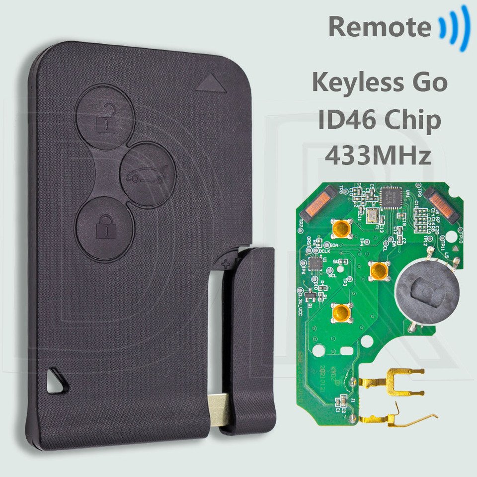 

DR ID46 чип 433 МГц Half Smart или Keyless Go запасной смарт-автомобильный дистанционный ключ для Renault Megane 2 Laguna 2 Grand Scenic 2 2003-2008