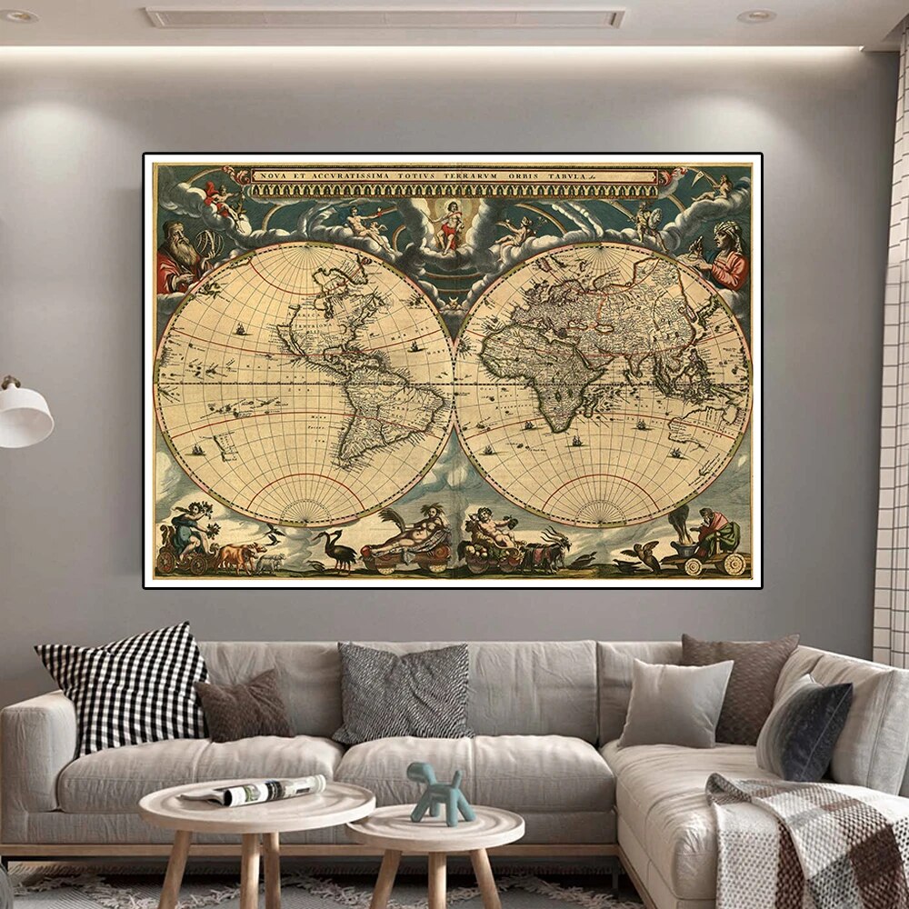 

Винтажная карта мира 150x100 см