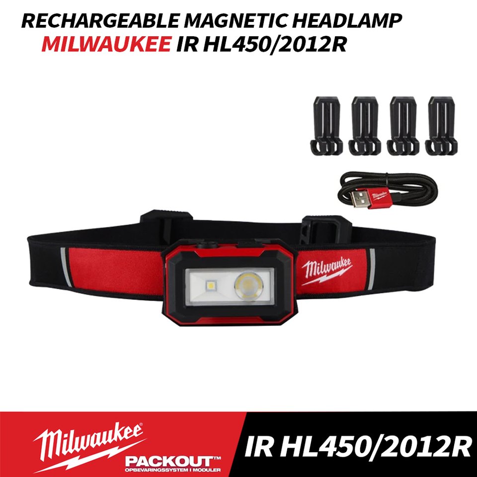

Milwaukee IR HL450/2012R Перезаряжаемый магнитный налобный фонарь 450lm