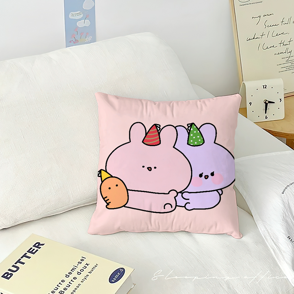

Kawaii A-Asamimichaans Cute Pillow Case Sofa Decorative Home Double-sided Printing Short Plush Cushion Cover