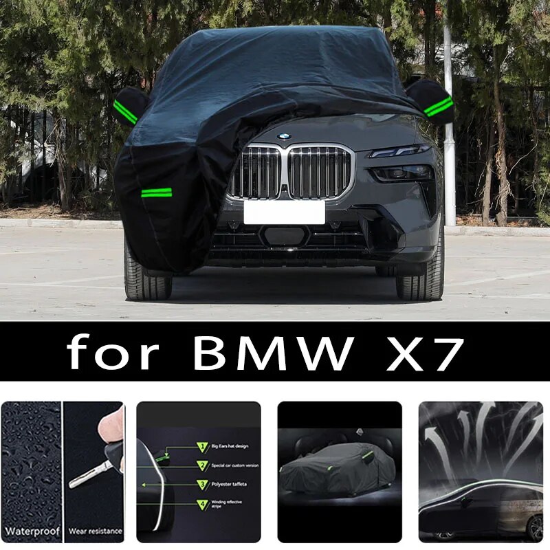 

Наружная защита для BMW X7, полные автомобильные Чехлы, снежный чехол, Солнцезащитный водонепроницаемый пыленепроницаемый внешний автомобильный аксессуар