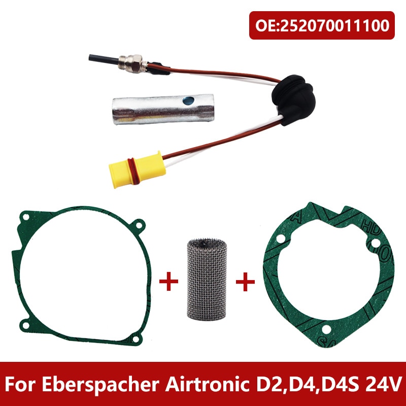 

Для Eberspacher Airtronic D2 D4 D4S 24V автомобильный обогреватель запальной свечи 252070011100 + Экран + ключ, дюймовый стандарт + прокладка горелки + прокладка двигателя