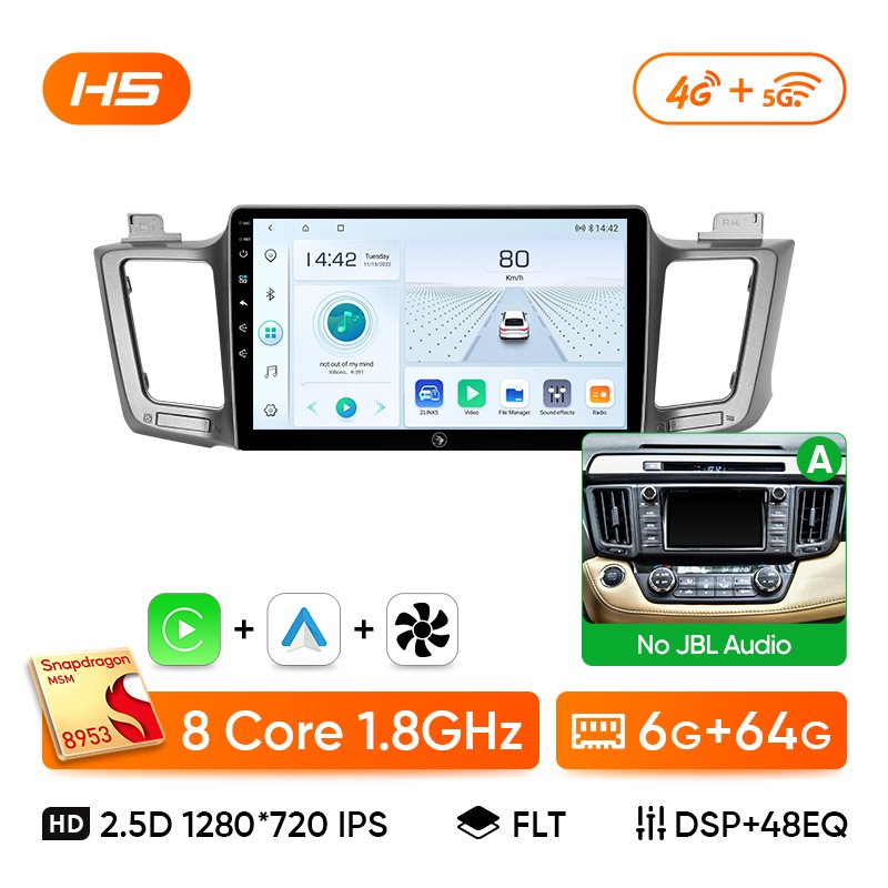 

Автомобильный радиоприемник Ainavi для Toyota RAV4 RAV 4 XA40 2012-2019 Carplay Android Auto Qualcomm, автомобильный стерео мультимедийный плеер DSP 48EQ 2 Din