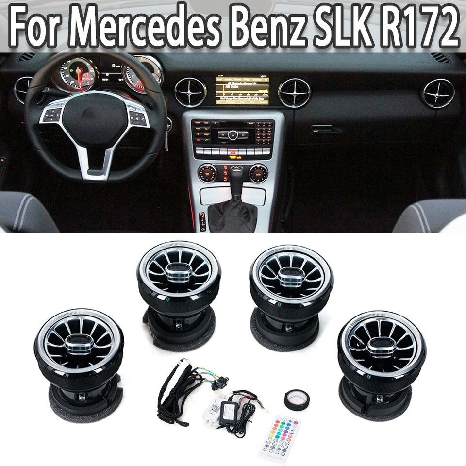 

Для Mercedes Benz SLK R172 Автомобильная светодиодная передняя приборная панель, вентиляционное отверстие для кондиционера переменного тока, турбо, внутренняя отделка, автомобильные аксессуары