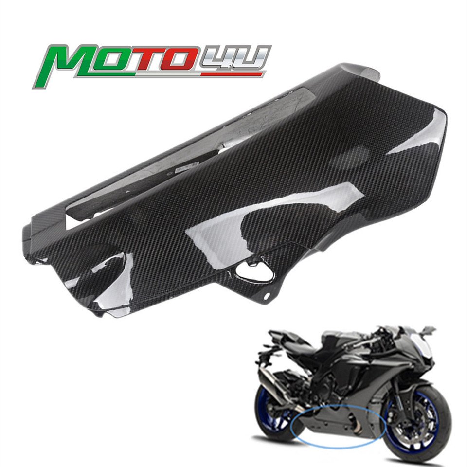 

Для YAMAHA YZF R1 R1M 2020 2021 2022 2023 + 100% углеродное волокно, поддон, выхлопная крышка двигателя, нижняя подставка, обтекатель мотоцикла