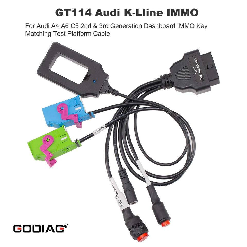 

GODIAG GT114 для Audi K-Lline IMMO A4 A6 C5 C4 приборная панель 2-го/3-го поколения IMMO, соответствующий ключу, кабель тестовой платформы