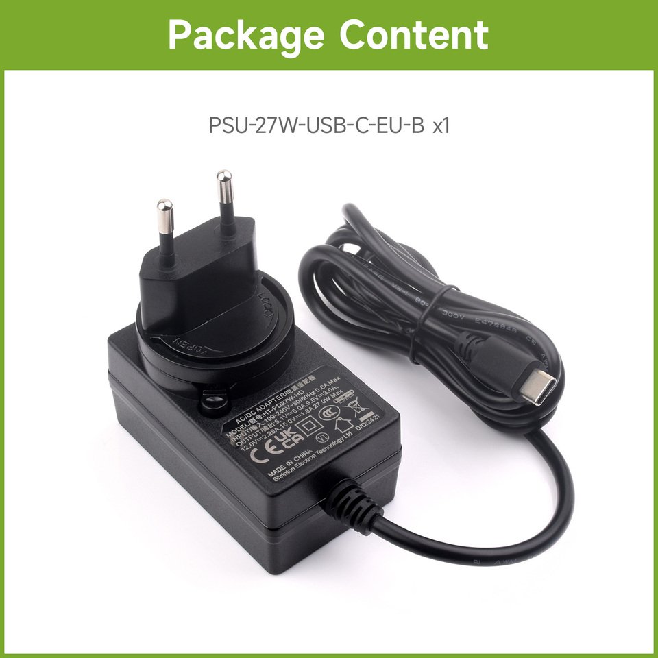 

Блок питания Waveshare 27 Вт USB Type-C, тип B, блок питания PD, варианты для вилок США/ЕС/Великобритании, блок питания Raspberry Pi 5
