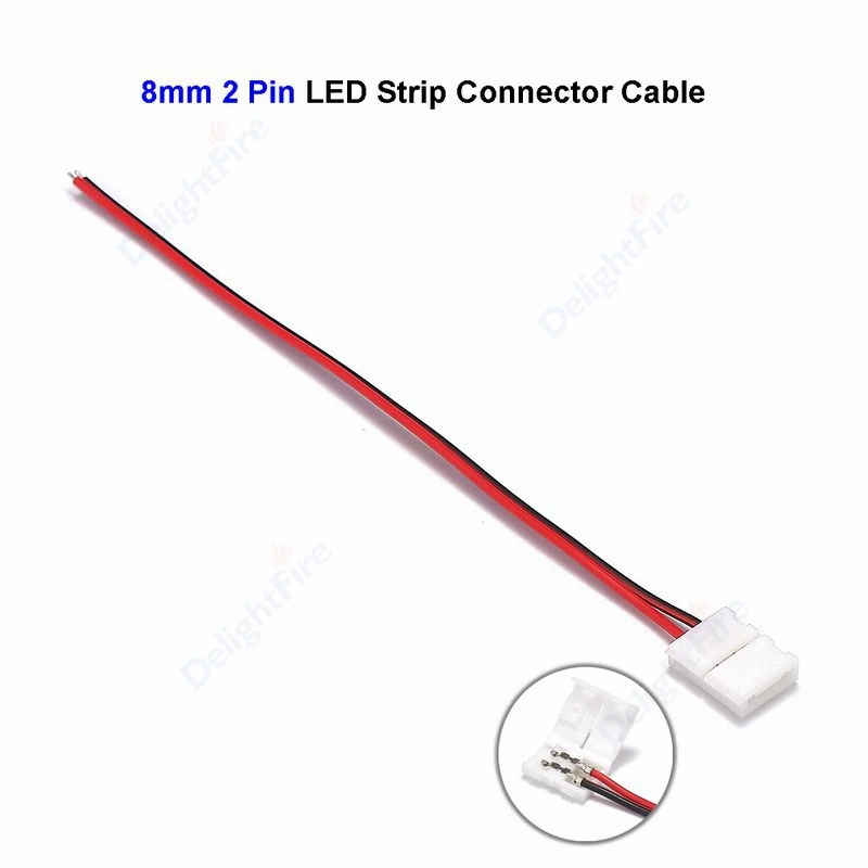 

1/100 шт. 2-контактный разъем для светодиодной ленты 8 мм с кабелем 22AWG 15 см 2-контактный 10 мм разъемы для светодиодной ленты Ws2812b SMD 2835 Светодиодная лента RGB
