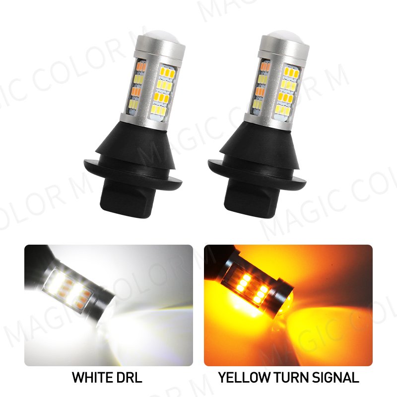 

42SMD DRL P21W 1156 BA15S BAU15S PY21W 7440 T20 Canbus Двухцветный Указатель Поворота Светодиодные Дневные Ходовые Огни 2 Шт....