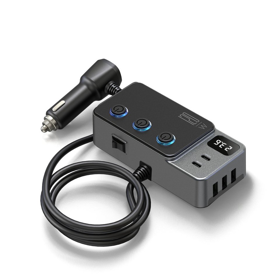 

Автомобильный адаптер прикуривателя, автомобильный USB-зарядный адаптер, многопортовый с зарядкой PD35W/QC3.0, USB C 12 В/24 В для всех автомобильных устройств