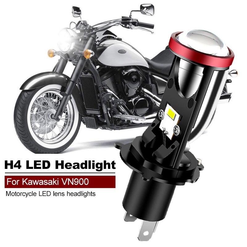 

1 шт. для Kawasaki VN900 25 Вт 6000 К белые аксессуары для мотоциклов H4 светодиодные линзы фары CANbus дальнего ближнего света HS1 МОТО лампа