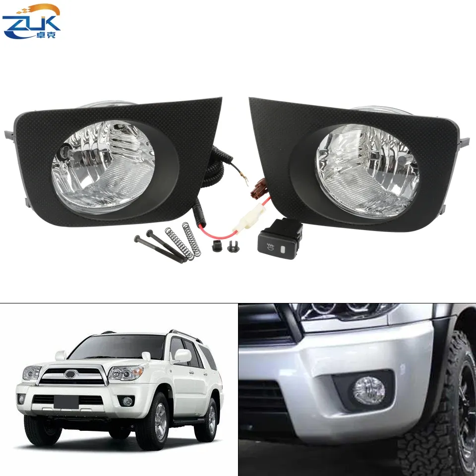 

ZUK дополнительный комплект передних противотуманных фар для Toyota 4 runner Hilux Surf 2005-2009 противотуманные отражатели светильник проводами выключатель проводки
