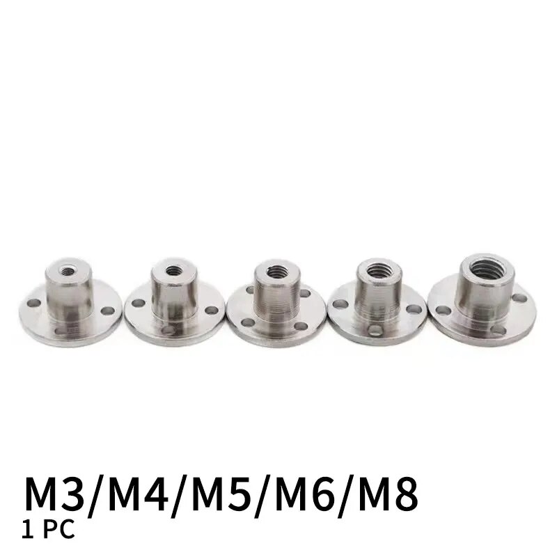 

1 шт., фланцевая муфта M3, M4, M5, M6, M8, внутренний диаметр 3 мм, 4 мм, 5 мм, 6 мм, 8 мм, подходит для вала резьбы двигателя, общие аксессуары