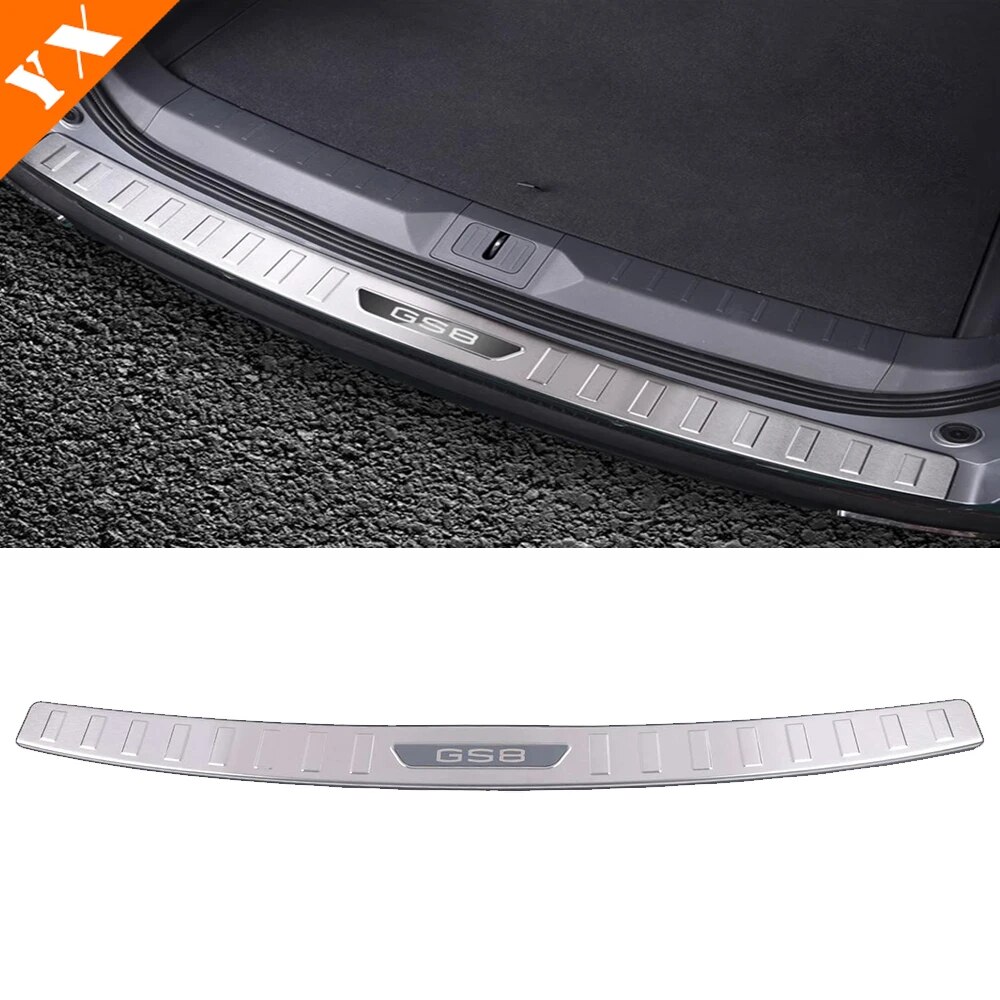

Для Trumpchi GAC GS8 2023-2024 аксессуары нержавеющая черная Серебристая защитная пластина заднего багажника автомобиля Противоударная/Пылезащитная крышка порога