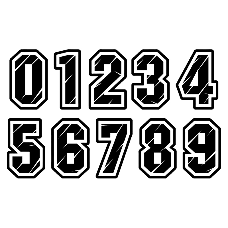

F543 # Фигурки 0, 1, 2, 3, 4, 5, 6, 7, 8, 9, гоночный номер, шлем, гоночные виниловые наклейки, аксессуары для мотоциклов, наклейка